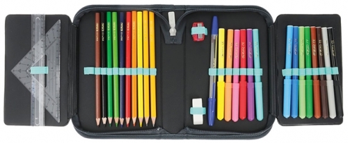 Penar echipat, 31 piese, cu 2 clape, Camou Cross, Herlitz