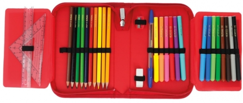 Penar echipat 31 piese, cu 2 clape, motiv Cute Animals Zebra, Herlitz 