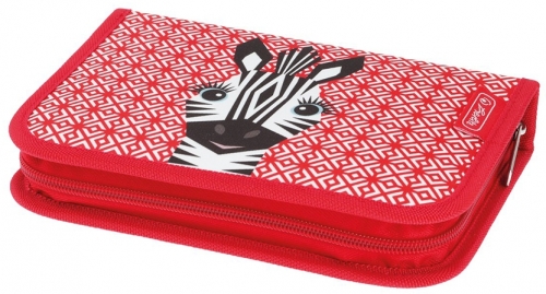Penar echipat 31 piese, cu 2 clape, motiv Cute Animals Zebra, Herlitz 