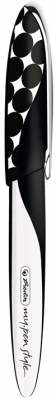 Stilou My.Pen, penita M, motiv Just Black, cutie eleganta din plastic, Herlitz