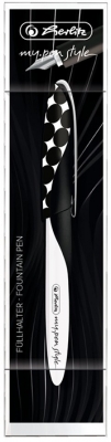 Stilou My.Pen, penita M, motiv Just Black, cutie eleganta din plastic, Herlitz