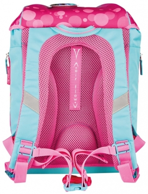 Ghiozdan echipat Softlight Plus, Greenline, Pink Bubbles, Herlitz