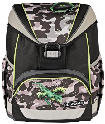 Ghiozdan neechipat Ultralight, Camo Dragon, Herlitz