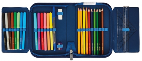 Penar echipat, 31 piese, cu 2 clape, Blue Shark, Herlitz