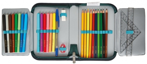Penar echipat, 31 piese, cu 2 clape, Green Rex, Herlitz