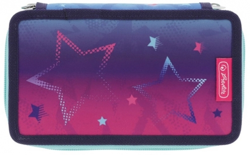 Penar echipat, 23 piese, cu 2 fermoare, Pink Stars, Herlitz
