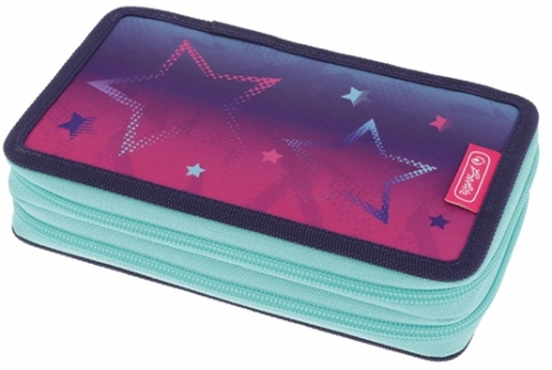 Penar echipat, 23 piese, cu 2 fermoare, Pink Stars, Herlitz