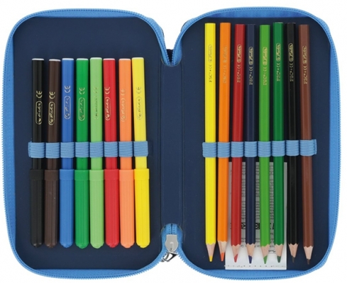 Penar echipat, 23 piese, cu 2 fermoare, Deep Sea, Herlitz