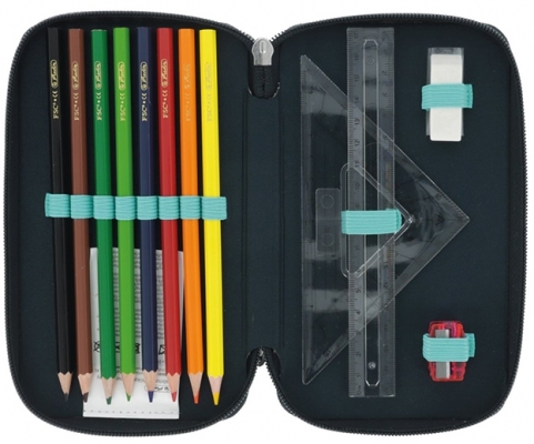 Penar echipat, 31 piese, 3 fermoare, Sweet Jungle, Herlitz