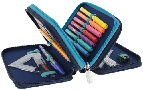 Penar echipat, 31 piese, 3 fermoare, Deep Ocean, Herlitz