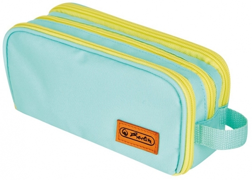 Penar tip etui, dublu, menta/galben, Herlitz