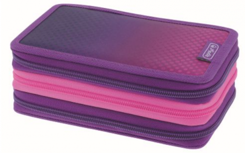 Penar echipat 31 piese 3 fermoare Dip Dye, Herlitz, culoare mov / roz