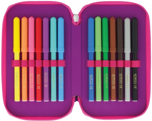 Penar echipat 31 piese 3 fermoare Dip Dye, Herlitz, culoare mov / roz