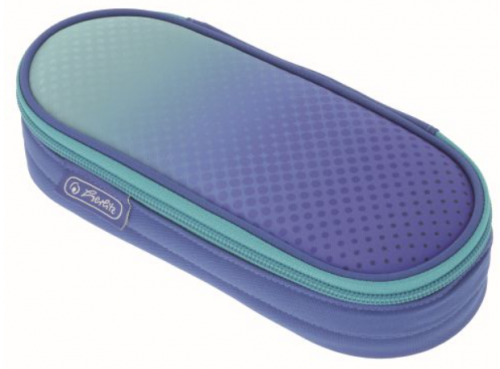 Penar tip etui Dip Dye, oval, Herlitz, culoare albastru/turcoaz
