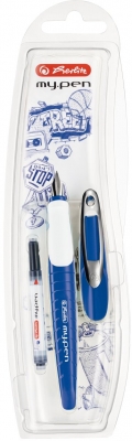 Stilou My.pen penita M albastru-alb, blister, Herlitz