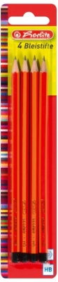 Creioane grafit lacuite, HB, 4 buc/set Herlitz