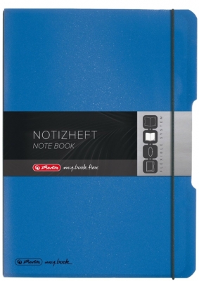 Caiet My.book Flex, A6, 40 file, patratele, albastru transparent, Herlitz