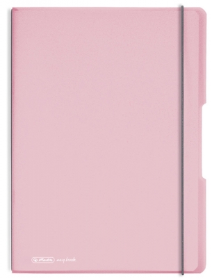 Caiet A4 My.Book Flex, 2x40 file, dictando+patratele, coperta roz deschis, Herlitz