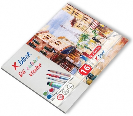 Bloc Desen A4, 300 g/mp, 15 file, X.Block, Herlitz