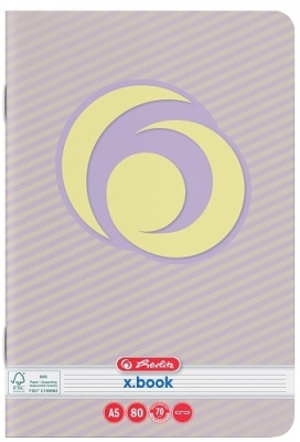 Caiet A5, 80 file, dictando, Rainbow, diverse modele, Herlitz