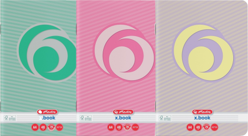 Caiet A4, 48 file, dictando, Rainbow, Herlitz, diverse modele