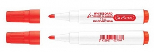 Marker whiteboard 1-3 mm, prevazut cu magnet, rosu Herlitz