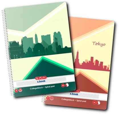 Caiet cu spira A5, 70 file, matematica, Economic, Herlitz, diverse modele