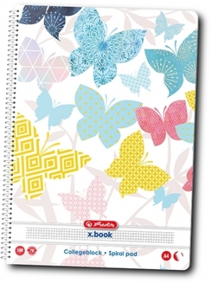 Caiet cu spira A4, 100 file, patratele, Enjoy Life, Herlitz, diverse modele