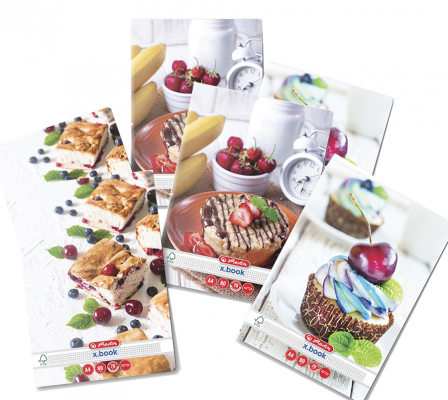 Caiet A4, 80 file, matematica, Cupcakes, diverse modele, 5 buc/set, Herlitz