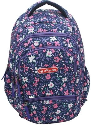 Rucsac Zipper Pro, White Flowers, Herlitz