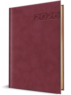 Agenda Herlitz datata 2026, A5, 352 pagini, Premium Deluxe Teano, culoare bordo