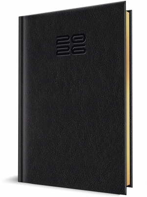 Agenda Herlitz datata 2026, A5, 352 pagini, Premium Deluxe Chiavenna, culoare negru