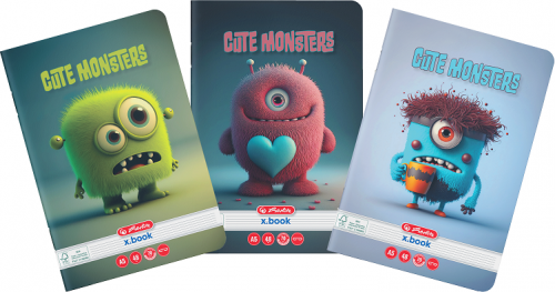 Caiet A5, 48 file, dictando, Cute Monster, Herlitz, diverse modele