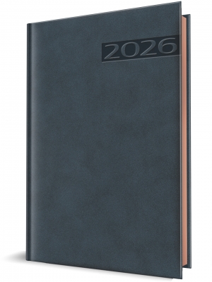 Agenda Herlitz datata 2026, A5, 352 pagini, Premium Deluxe Teano, culoare albastru inchis