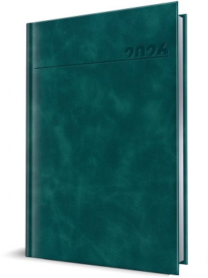 Agenda Herlitz datata 2026, A5, 352 pagini, Premium Deluxe Chia, culoare verde petrol