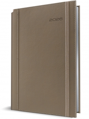 Agenda Herlitz datata 2026, A5, 352 pagini, Premium Deluxe Borneo, culoare bej