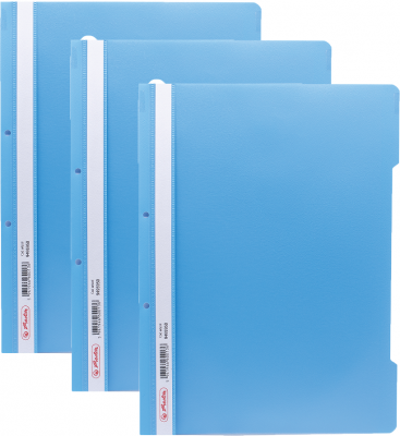 Dosar sina A4 PP, perforat azuriu, Herlitz, 50 buc/set