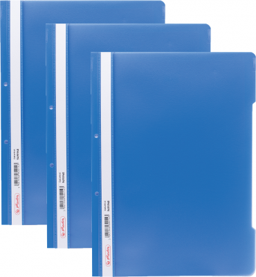 Dosar sina A4 PP, perforat albastru, Herlitz, 50 buc/set