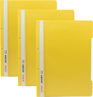Dosar sina A4 PP, perforat galben, Herlitz, 50 buc/set
