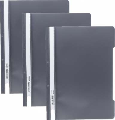 Dosar sina A4 PP, perforat gri inchis, Herlitz, 50 buc/set