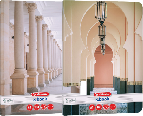 Caiet Herlitz A4, 100 file, dictando, motiv Art Deco, diverse modele