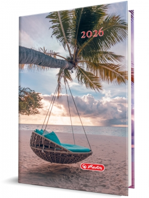 Agenda Herlitz datata 2026, A5, Motive, 352 pagini, coperta buretata, motiv Relax