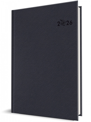 Agenda Herlitz datata 2026, A5, 352 pagini, coperta din panza naturala, Premium Deluxe Ortisei, culoare albastru