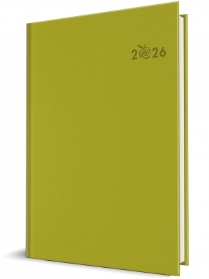 Agenda Herlitz datata 2026, A5, 352 pagini, coperta din piele sintetica, eco friendly, apple skin, Premium Deluxe Predaia, culoare verde