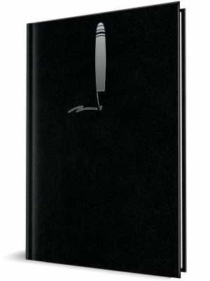 Agenda Herlitz nedatata A5, 224 pagini, coperta buretata, personalizabila, Maiori, culoare negru