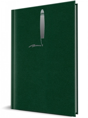 Agenda Herlitz nedatata A5, 224 pagini, coperta buretata, personalizabila, Maiori, culoare verde