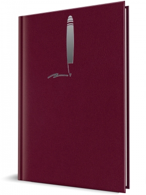 Agenda Herlitz nedatata A5, 224 pagini, coperta buretata, personalizabila, Balacron, culoare bordo