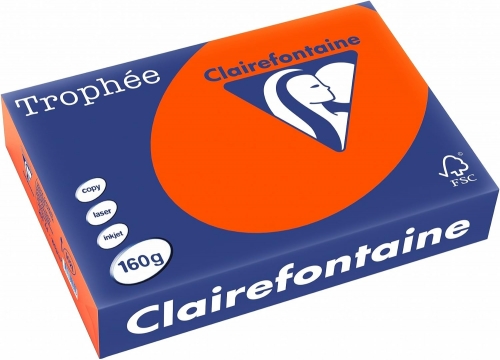 Hartie copiator A4, 160 g/mp, Clairefontaine Trophee Intenses, diverse culori, 250 coli/top