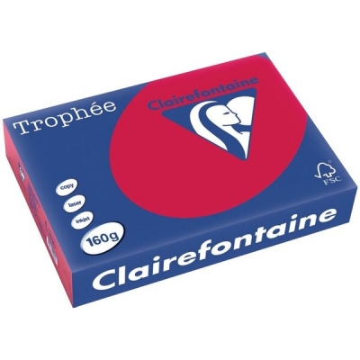 Hartie copiator A4, 160 g/mp, Clairefontaine Trophee Intenses, diverse culori, 250 coli/top