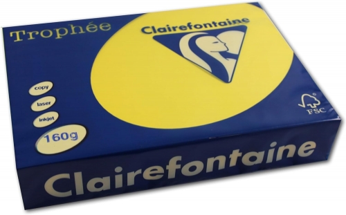 Hartie copiator A4, 160 g/mp, Clairefontaine Trophee Intenses, diverse culori, 250 coli/top